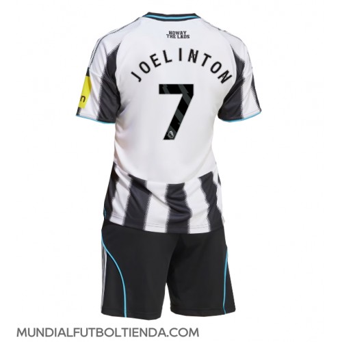 Camiseta Newcastle United Joelinton #7 Primera Equipación Replica 2025-26 para niños mangas cortas (+ Pantalones cortos)